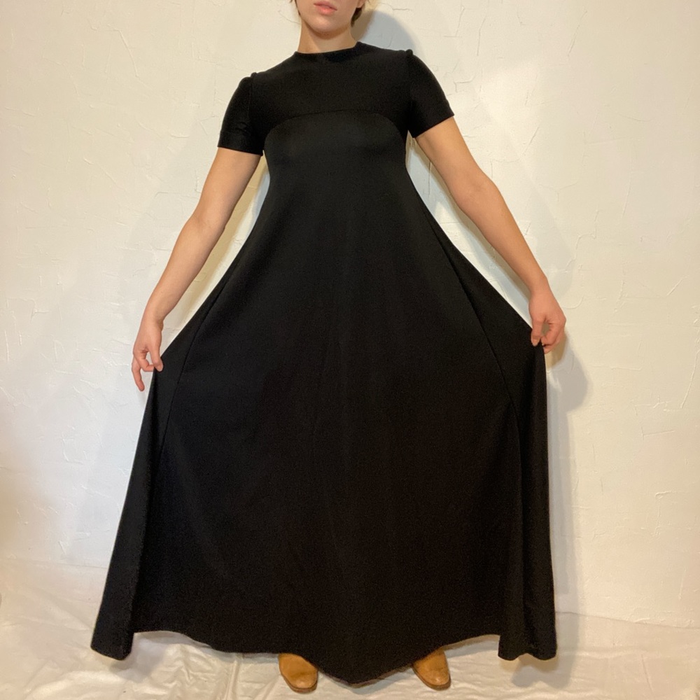 Handmade Black Vintage Floor Length Dress - Picture 3 of 8